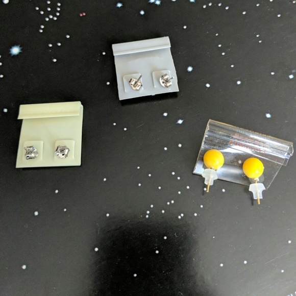 Vintage Pop Art Stud Earrings (Set of 3 pairs) - Picture 2 of 3